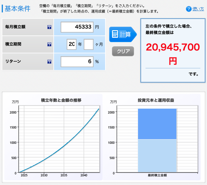 積み立てシミュレーション